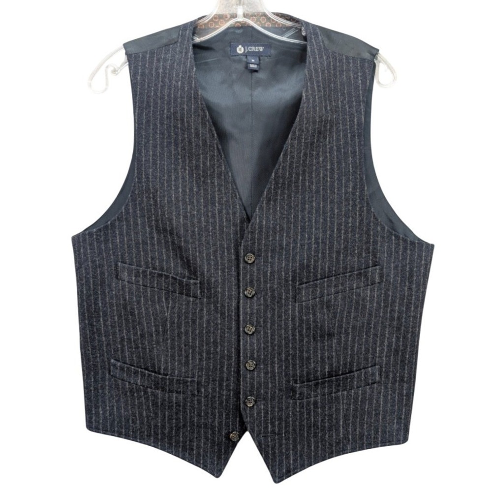 J. Crew Gray Pinstripe Vest